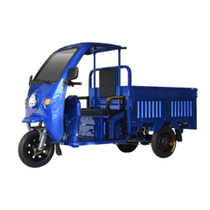 blue 1.5m cargo space 3-wheel electric tricycle with front canopy