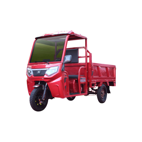 red 1.6m cargo space length covered electric cargo tricycle with canopy